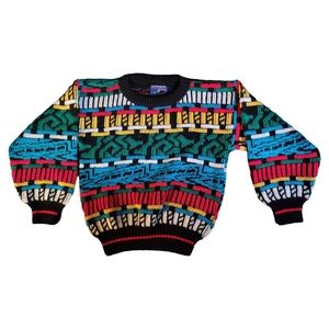 1980s Vintage Kids size 6 Colorful Patterned Sweater